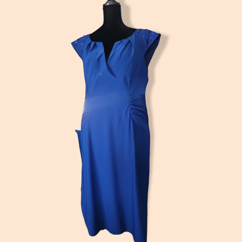 NWT Liliana Royal Blue Retro Look Cocktail Dress Size 14